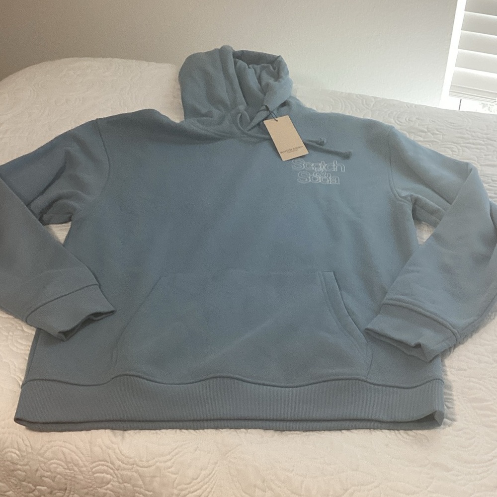 Scotch & Soda Men's Light Blue Hoodie size XL